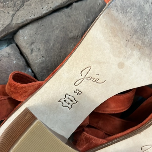 Joie Mamie Burnt Ochre Suede Sandal / SZ 39 or 9 - Picture 10 of 11